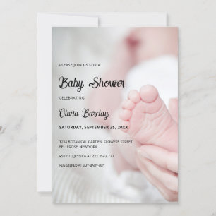 Invitación Baby Shower infantil gris y negro y juguetón