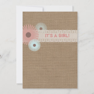 Invitación Baby Shower inspirada en Burlap