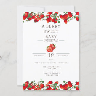 Invitación Baby Shower Invi: Un Berry Sweet Baby está en cami