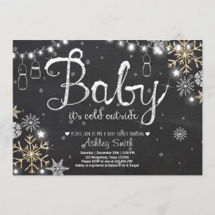 Invitación Baby Shower invita a bebé hace frío afuera