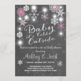 Invitación Baby Shower invita a bebé hace frío afuera Chica