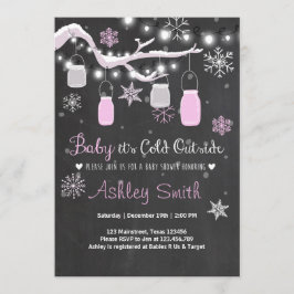 Invitación Baby Shower invita a bebé hace frío afuera Chica