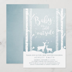 Invitación Baby Shower invita a bebé hace frío afuera de cier