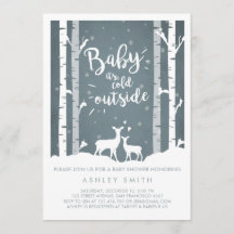 Baby Shower invita a bebé hace frío afuera de cier