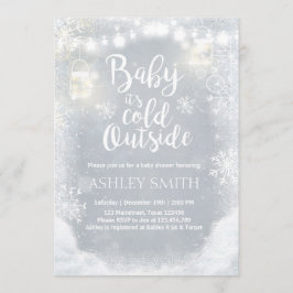 Invitación Baby Shower invita a bebé hace frío fuera del invi