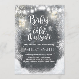 Invitación Baby Shower invita a bebé hace frío fuera del invi