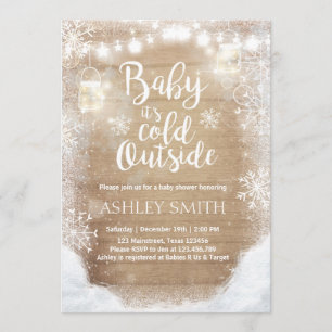 Invitación Baby Shower invita a bebé hace frío fuera del invi