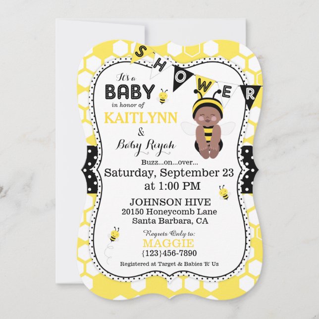 Invitación Baby Shower invita a la impresión de puntos de pol (Anverso)