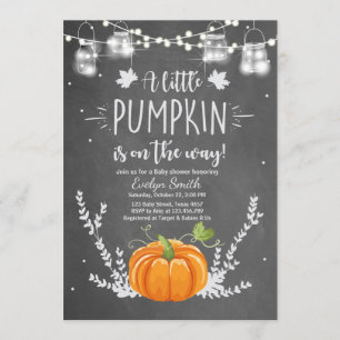 Invitación Baby Shower invita a Little Pumpkin Fall Chalk