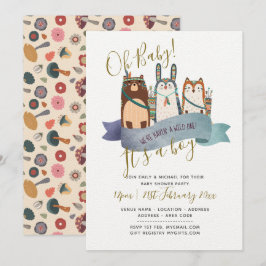 Invitación Baby Shower invita a los animales de Woodland - Es