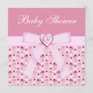 Invitación Baby Shower invita a los flamencos rosados