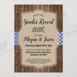 Invitación Baby Shower invita a pares que el género del Bbq