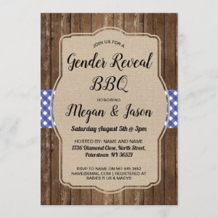 Invitación Baby Shower invita a pares que el género del Bbq