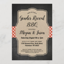 Invitación Baby Shower invita a pares que el género del Bbq