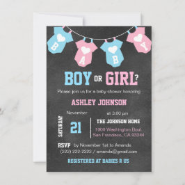Invitación Baby Shower invita a un Fiesta de evaluación de gé