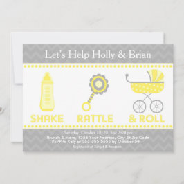 Invitación Baby Shower invita al amarillo - sacudida,