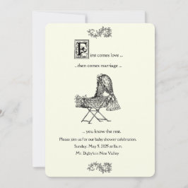 Invitación Baby Shower invita al libro de cuentos sobre matri