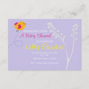 Invitación Baby Shower invita al pájaro lv del amor del