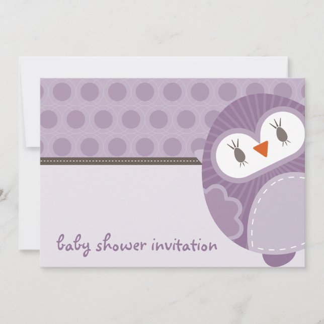 Invitación BABY SHOWER INVITA :: búho bailarín 1L (Anverso)