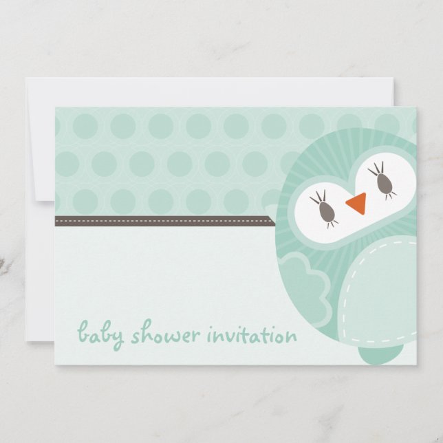 Invitación BABY SHOWER INVITA :: búho bailarín 3L (Anverso)