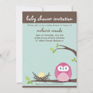 Invitación BABY SHOWER INVITA :: búho + nido 1P
