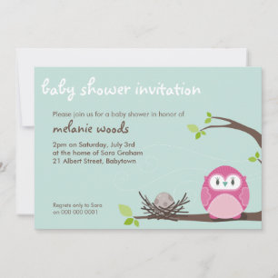 Invitación BABY SHOWER INVITA :: búho + nido 2L