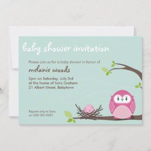 Invitación BABY SHOWER INVITA : búho + nido 3L