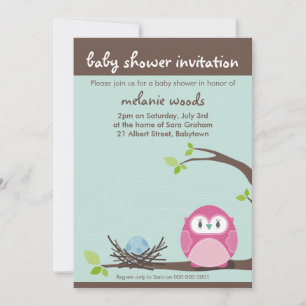 Invitación BABY SHOWER INVITA :: búho + nido 4P
