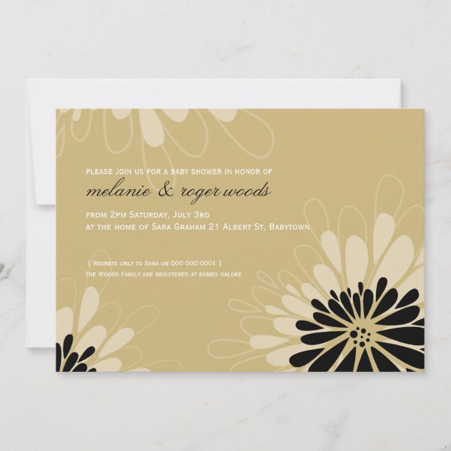 Invitación BABY SHOWER INVITA :: flor moderna 4L (Anverso)