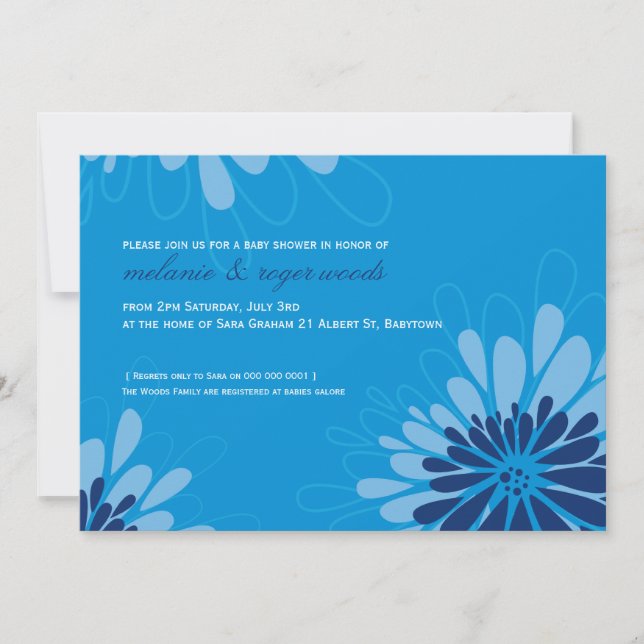 Invitación BABY SHOWER INVITA :: flor moderna 8L (Anverso)