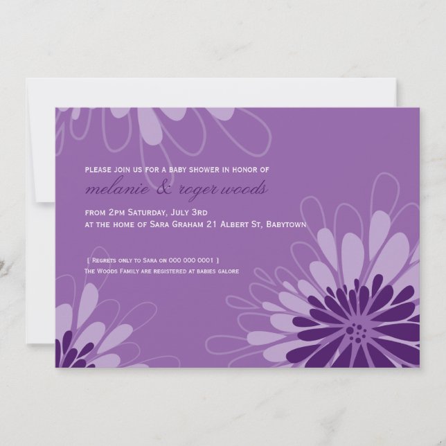 Invitación BABY SHOWER INVITA :: floración moderna 7L (Anverso)