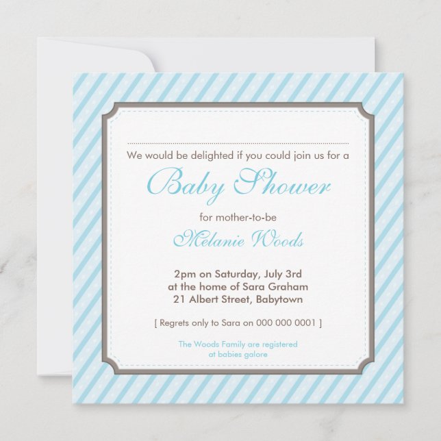 Invitación BABY SHOWER INVITA :: franjas de caramelo 2SQ (Anverso)