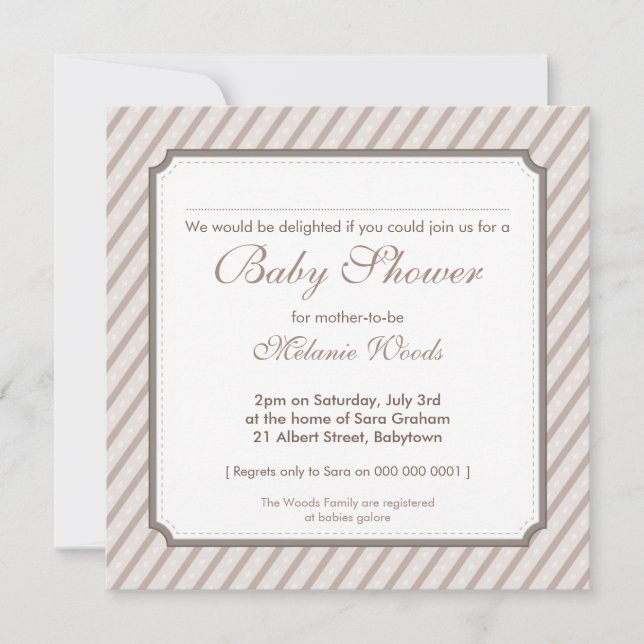 Invitación BABY SHOWER INVITA :: franjas de caramelo 5SQ (Anverso)