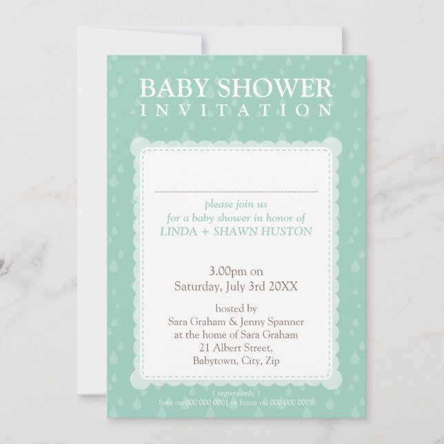 Invitación BABY SHOWER INVITA :: la lluvia cae 5P (Anverso)