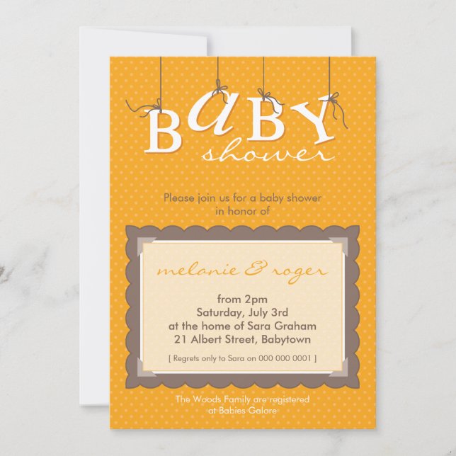 Invitación BABY SHOWER INVITA :: letras de bebé 1P (Anverso)
