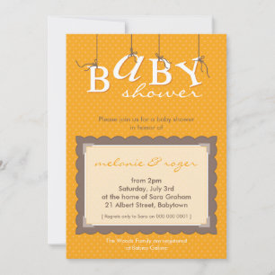 Invitación BABY SHOWER INVITA :: letras de bebé 1P