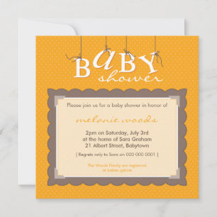 Invitación BABY SHOWER INVITA :: letras de bebé 1SQ