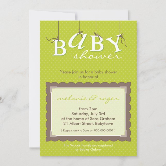 Invitación BABY SHOWER INVITA :: letras de bebé 2P (Anverso)