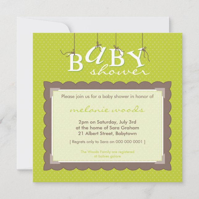 Invitación BABY SHOWER INVITA :: letras de bebé 2SQ (Anverso)