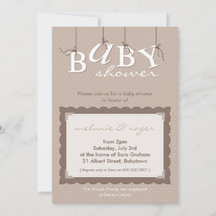 Invitación BABY SHOWER INVITA :: letras de bebé 3P