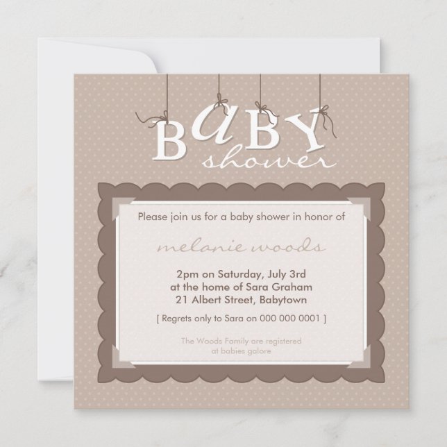 Invitación BABY SHOWER INVITA :: letras de bebé 3SQ (Anverso)