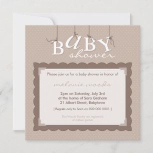 Invitación BABY SHOWER INVITA :: letras de bebé 3SQ