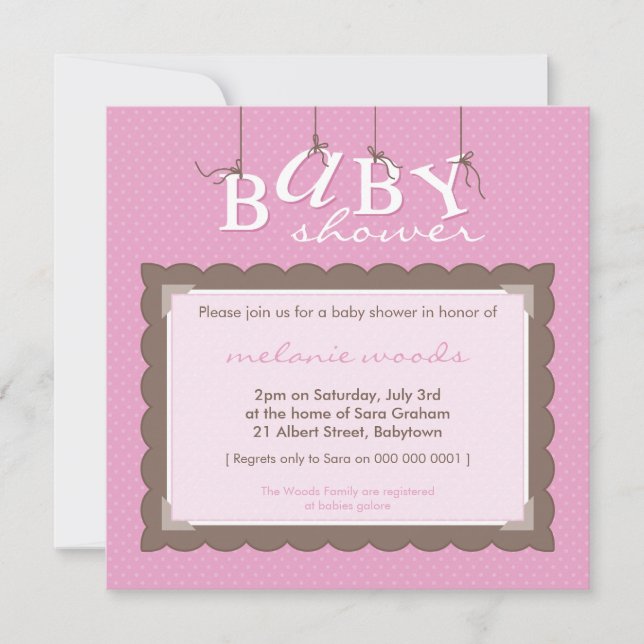 Invitación BABY SHOWER INVITA :: letras de bebé 4SQ (Anverso)