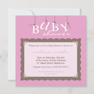 Invitación BABY SHOWER INVITA :: letras de bebé 4SQ