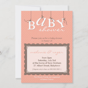Invitación BABY SHOWER INVITA :: letras de bebé 5P