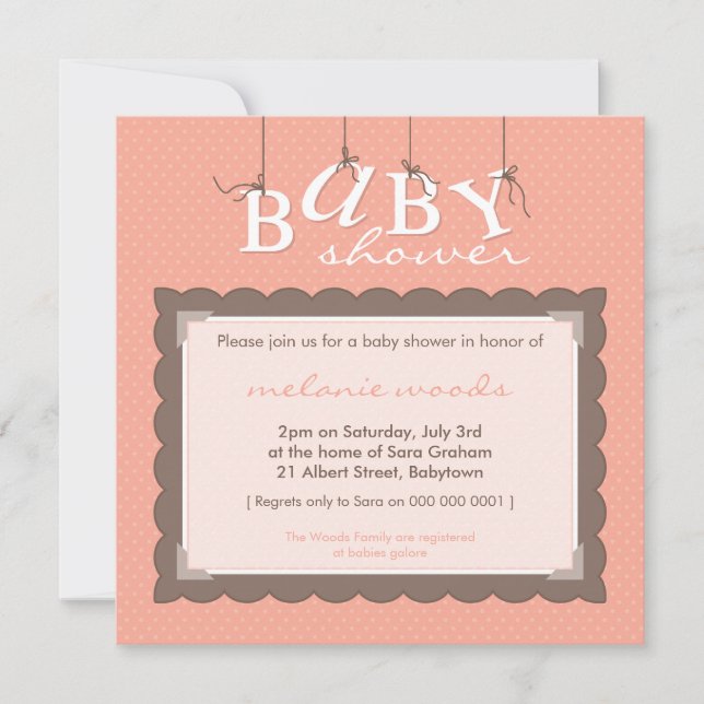 Invitación BABY SHOWER INVITA :: letras de bebé 5SQ (Anverso)