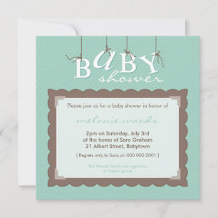 Invitación BABY SHOWER INVITA :: letras de bebé 6SQ