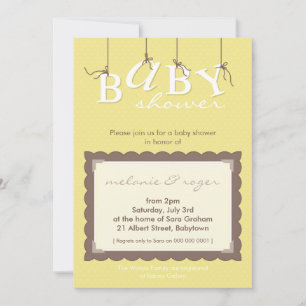 Invitación BABY SHOWER INVITA :: letras de bebé 7P