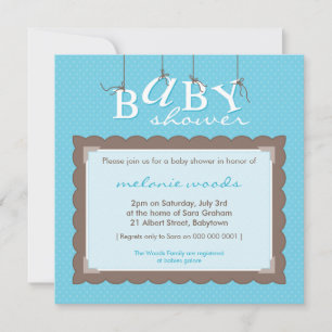 Invitación BABY SHOWER INVITA :: letras de bebé 8SQ