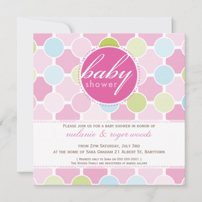 Invitación BABY SHOWER INVITA :: manchas con color 9 SQ (Anverso)